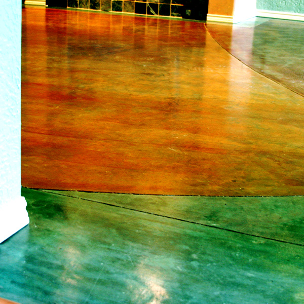 Stained concrete floor
